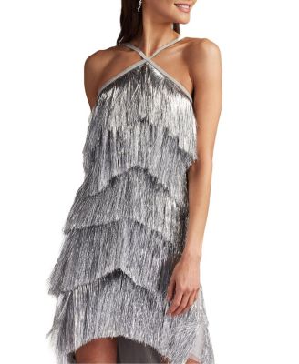 Remedy Metallic Fringe Mini Dress