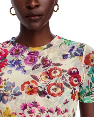 Floral Mesh Short Sleeve Tee