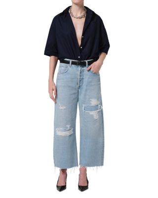 Ayla High Rise Raw Hem Crop Jeans in Vaquero