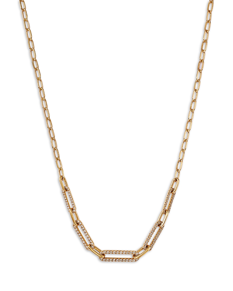 Bloomingdale's Fine Collection Diamond Paperclip Collar Necklace In 14k Yellow Gold, 0.71 Ct. T. W.