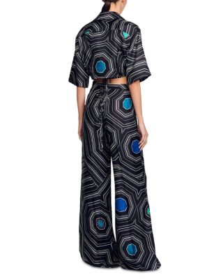 Spiral Motif Silk Shirt