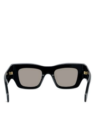 Signature Black Rectangular Sunglasses, 56mm