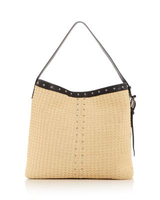 T-Bar Sling Raffia Shoulder Bag