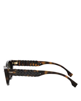 Interlace Havana Cat Eye Sunglasses, 49mm