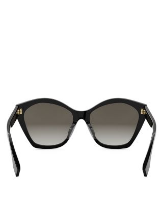 Lettering Red Geometric Sunglasses, 56mm