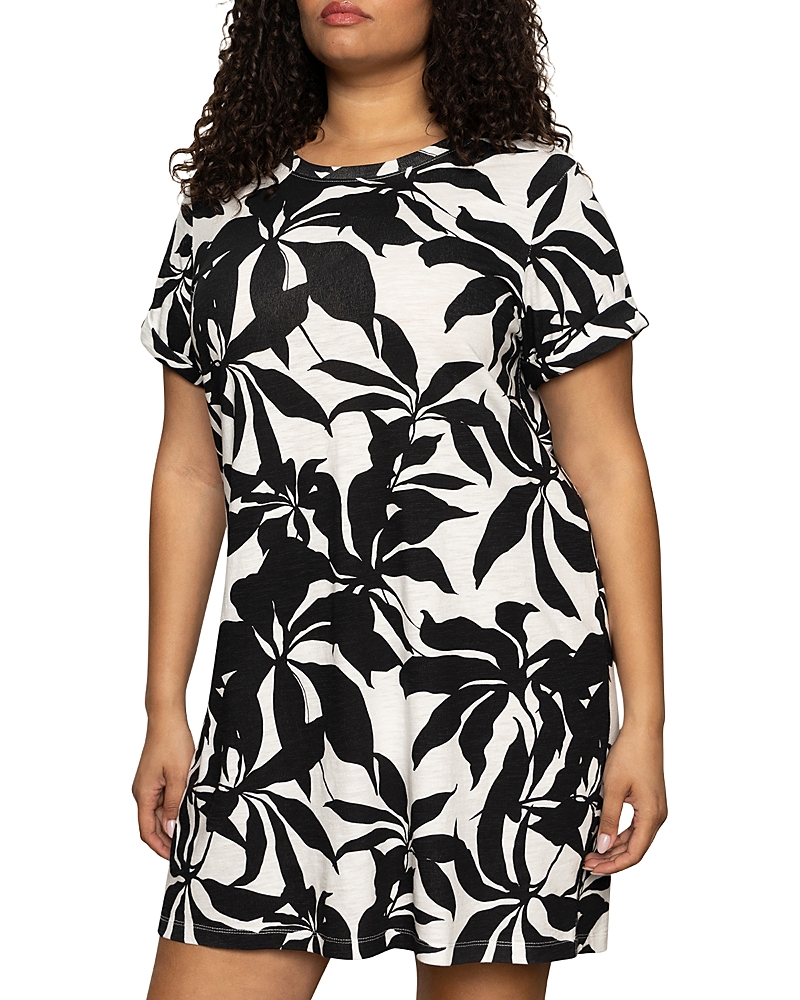 Sanctuary Perfect Tee Mix Floral Cotton Blend Minidress