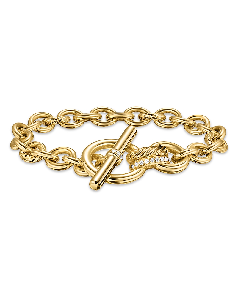 Dy Mercer Toggle Chain Bracelet in 18K Yellow Gold with Diamonds, 8mm