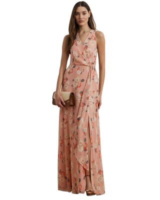 Ralph Lauren - Floral Ruffle Trim Georgette Gown