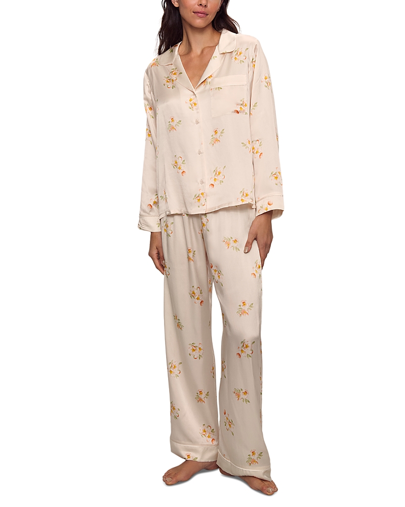 Eberjey Inez Printed Washable Silk Long Pajama Set