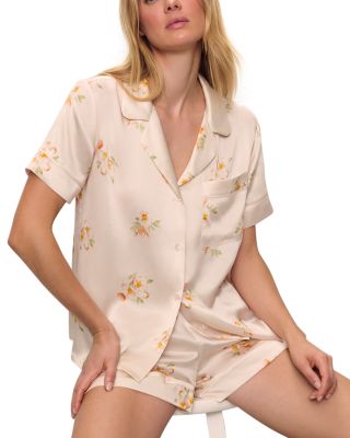Inez Printed Washable Silk Short Pajama Set