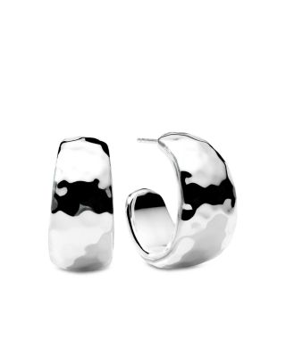 Ippolita Sterling Silver Classico Hammered Small Tapered Hoop Earrings