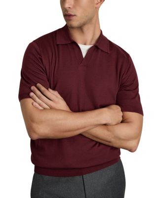 REISS - Duchie Open Collar Merino Wool Polo Shirt