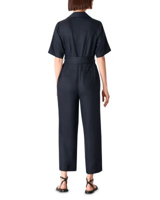 Button Front Wrap Jumpsuit
