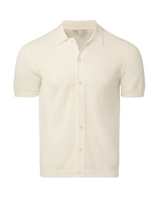 Crochet Button Front Short Sleeve Sweater