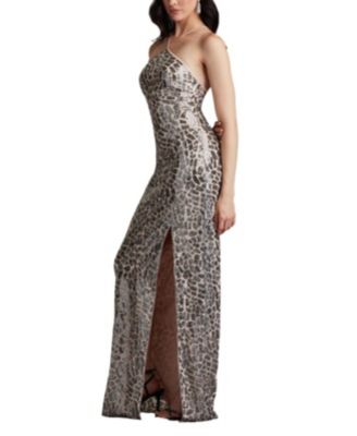 Koda Animal Sequin Halter Gown