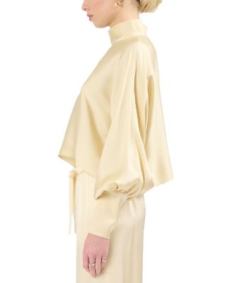 Carmenita Mockneck Cropped Top