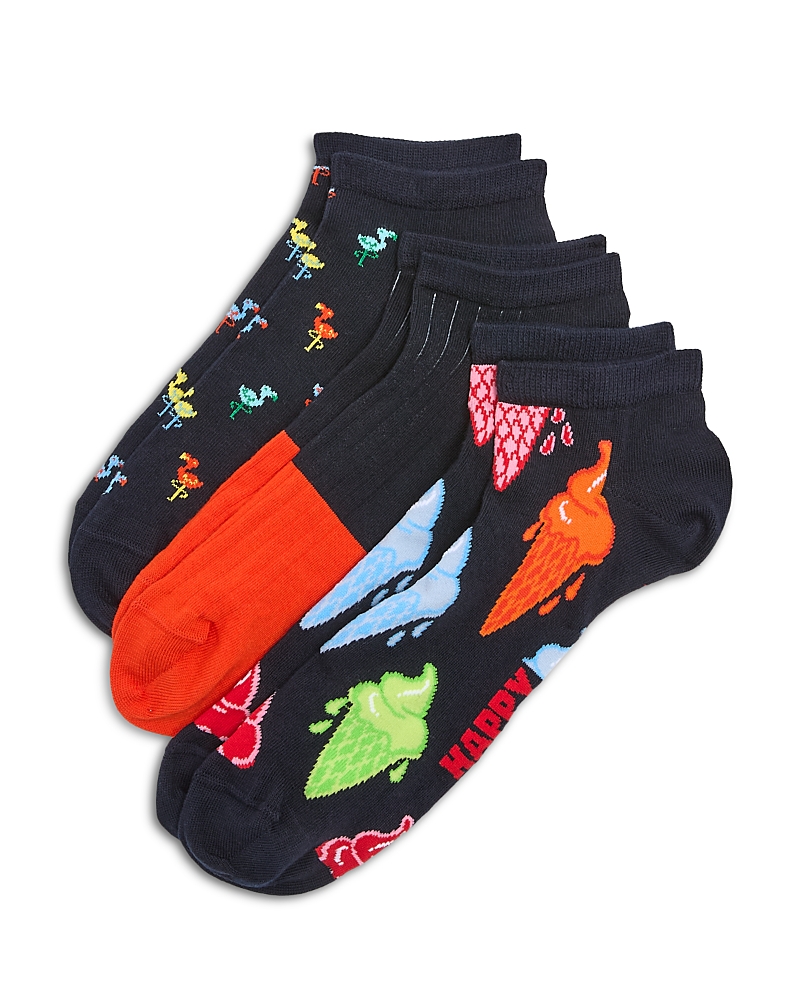 Happy Socks Low Socks, Pack Of 3 In Navy