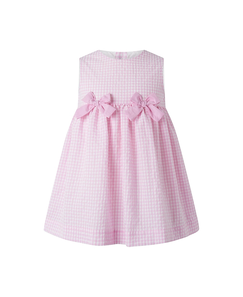 Shop Rachel Riley Girls' Check Bow Dress - Little Kid, Big Kid In Pink