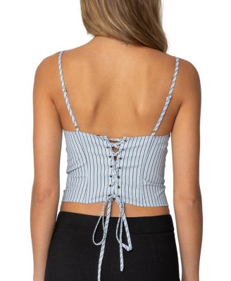 Lois Lace Up Pinstripe Corset