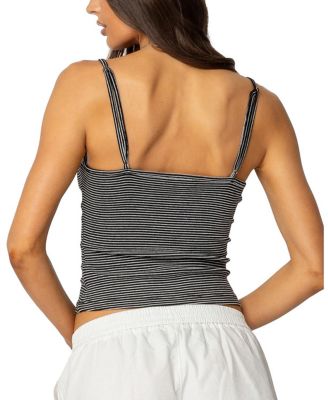 Striped Henley Tank Top
