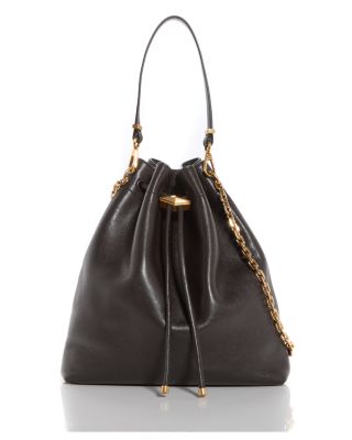 Cinch Leather Bucket Bag