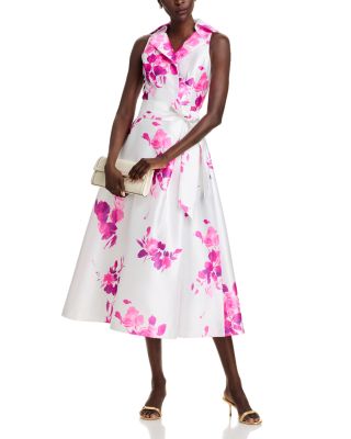 Pique Mikado Floral Dress