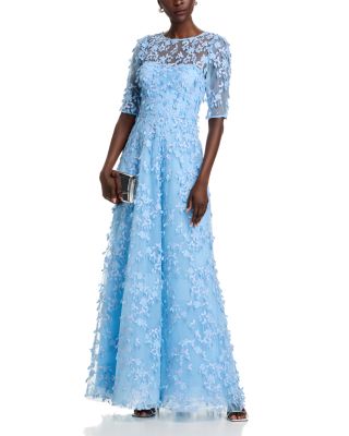 Tulle 3D Petal A Line Gown