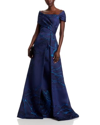 Asymmetrical Jacquard Gown