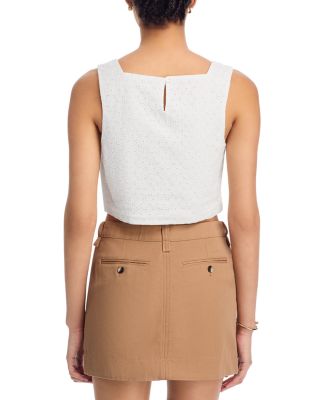 Aelita Cotton Eyelet Crop Tank Top