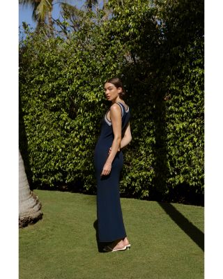 Sage Knitted Trim Dress