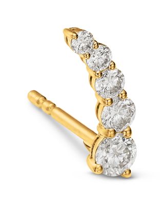 14K Yellow Gold Lab Grown Diamond Graduated Climber Earrings