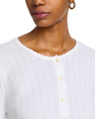 Pointelle Crop Cardigan