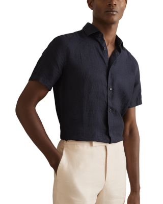 Holiday Slim Fit Short Sleeve Linen Shirt