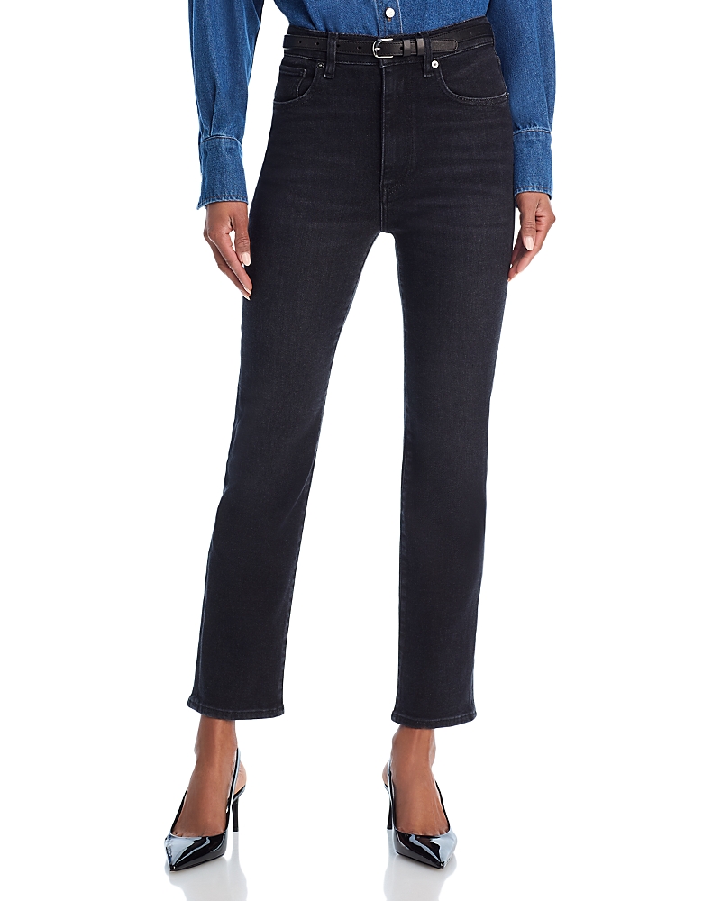 Frame Womens The Pencil Five-pockets Straight-leg High-rise Stretch-denim Jeans Levitate In Blue
