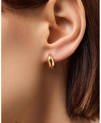 Solid Gold Tapered Mini Huggie Hoops
