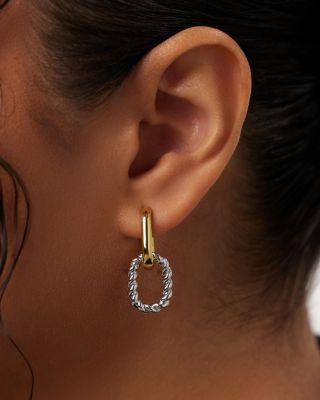 Double Ash Double Two Tone Hoop Earrings