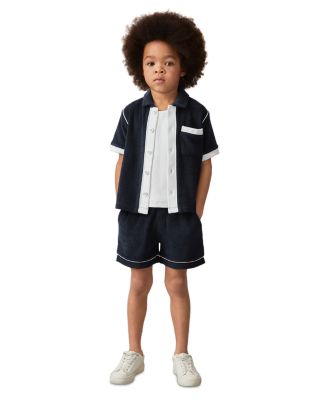 Boys' Micah Short Sleeved Cuban Velour Color Blocked Shirt - Big Kid