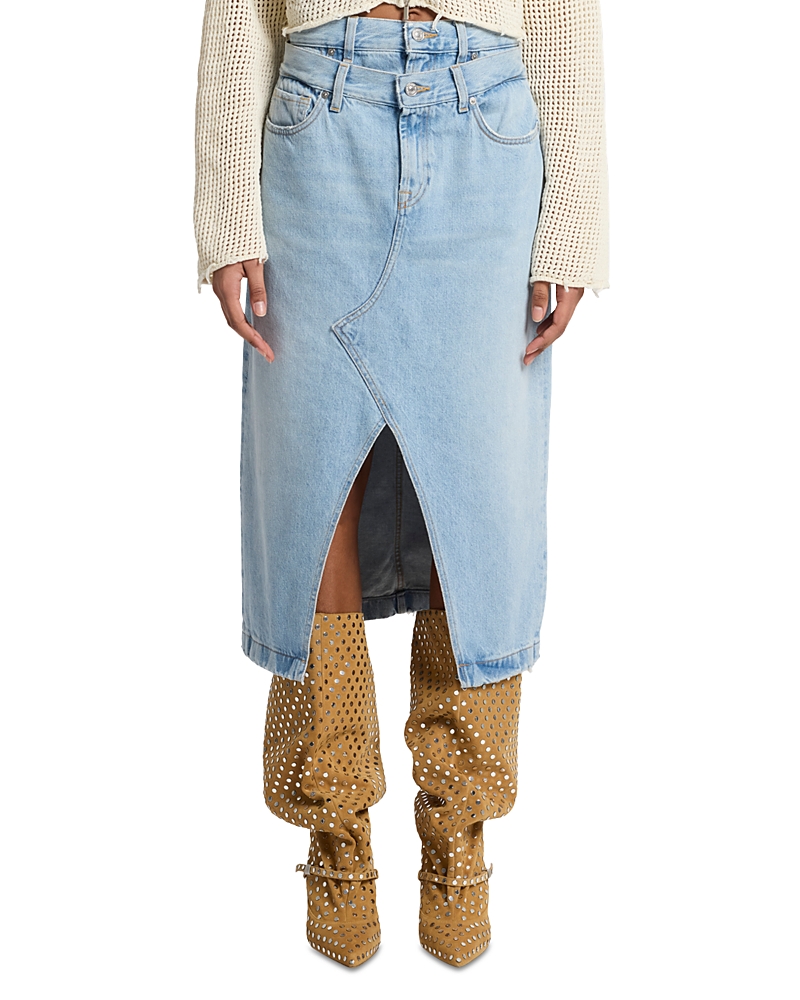 7 For All Mankind Double Waisted Denim Skirt 7 For All Mankind Double Waisted Denim Skirt