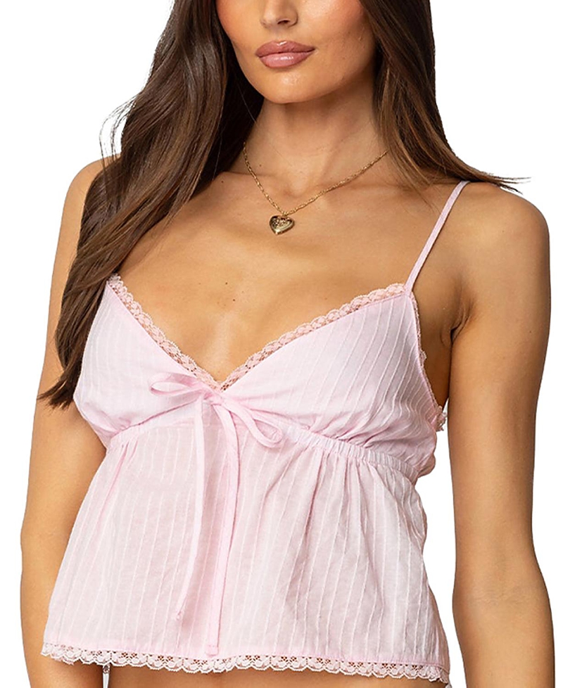 Shop Edikted Tillie Babydoll Tank Top In Light Pink