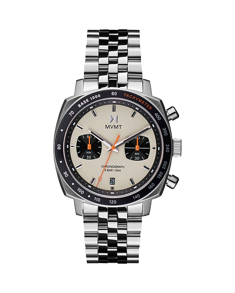 Mvmt Mulholland Driver Chronograph, 42mm In White/silver