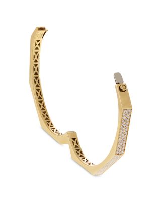 18K Yellow Gold Like Diamond Bangle Bracelet