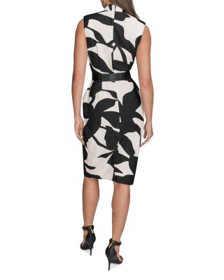 Floral Belted Sheath Dress