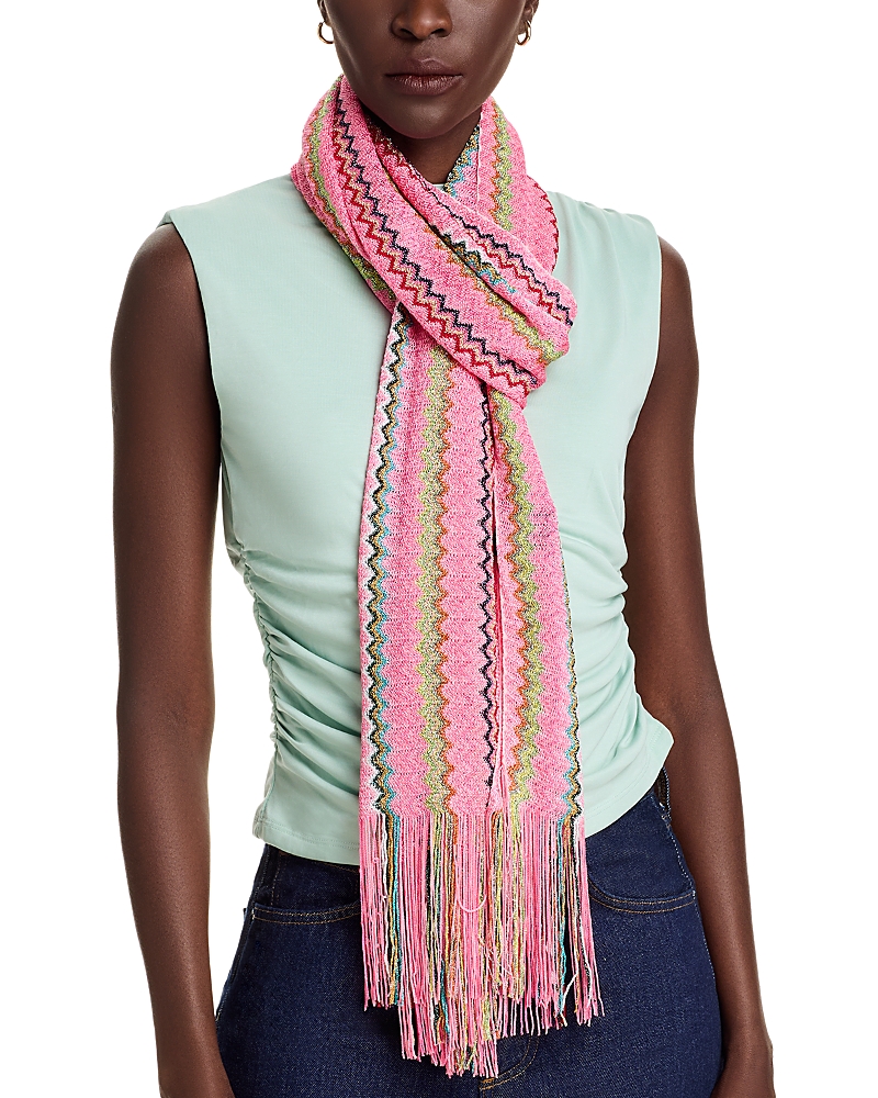 Missoni Muffler Scarf In Pink/multicolor