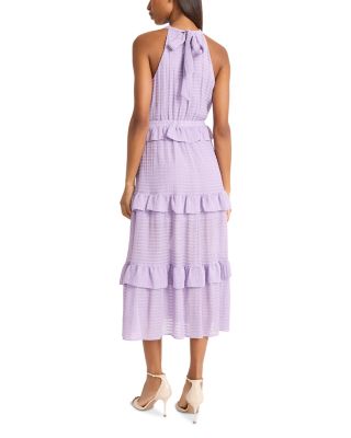 Ruffle Tiered Halter Neck Midi Dress