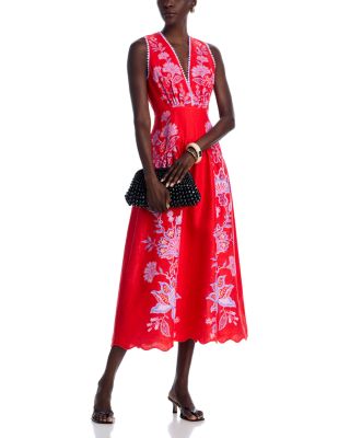 Porcelain Garden Linen Midi Dress