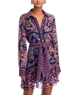 FARM Rio - Boho Scarves Navy Blue Mini Dress