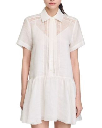 SANDRO Blondy Stripe Linen Blend Skirt main image 1