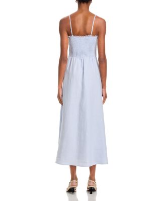 Linella Sweetheart Button Front Midi Dress