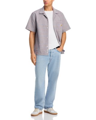 Gellar Jacquard Striped Camp Shirt