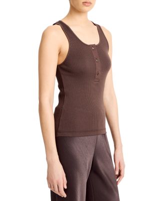 Mixed Media Henley Tank Top 